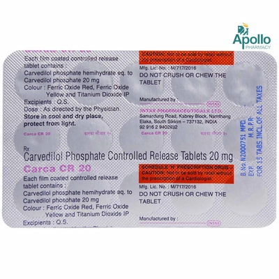 Carca CR 20 Tablet 15's, Pack of 15 TabletS