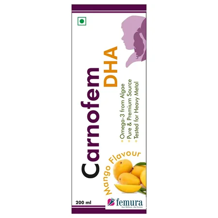 Carnofem DHA Mango Flavour Syrup 200 ml