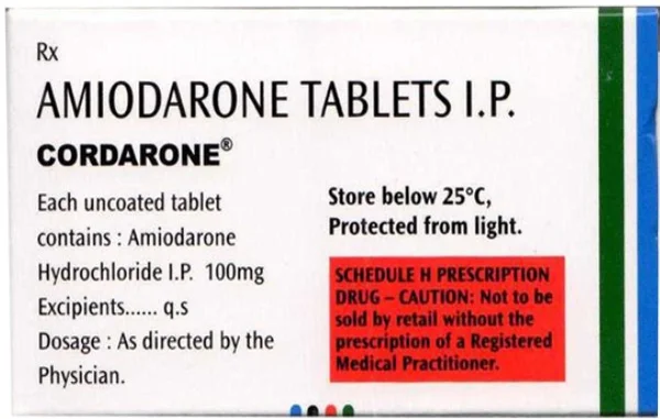 Cordarone 100 mg Tablet 15's, Pack of 15 TABLETS