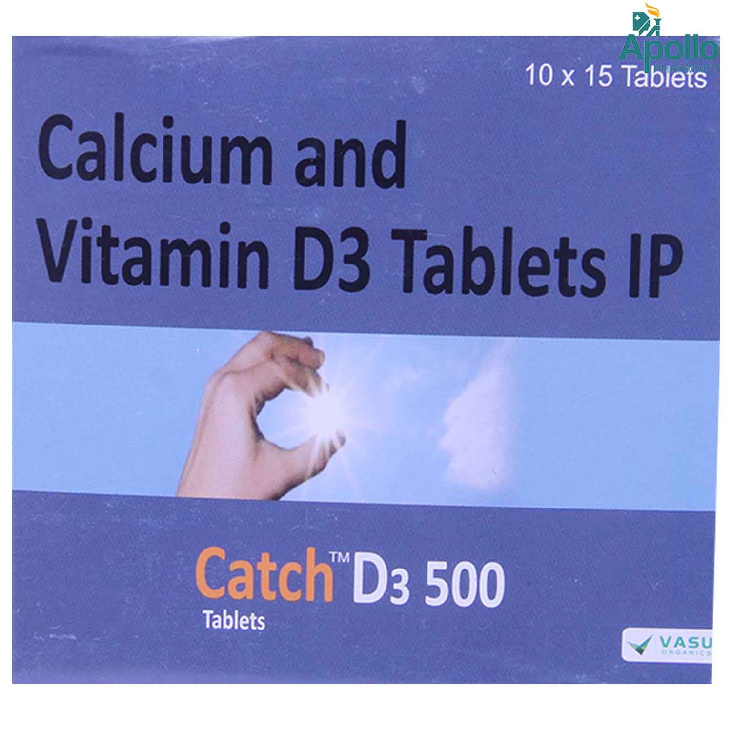 Buy Catch D3 500 Tablet 15's Online