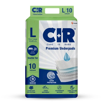 CIR Premium Underpads Large, 10 Count, Pack of 1