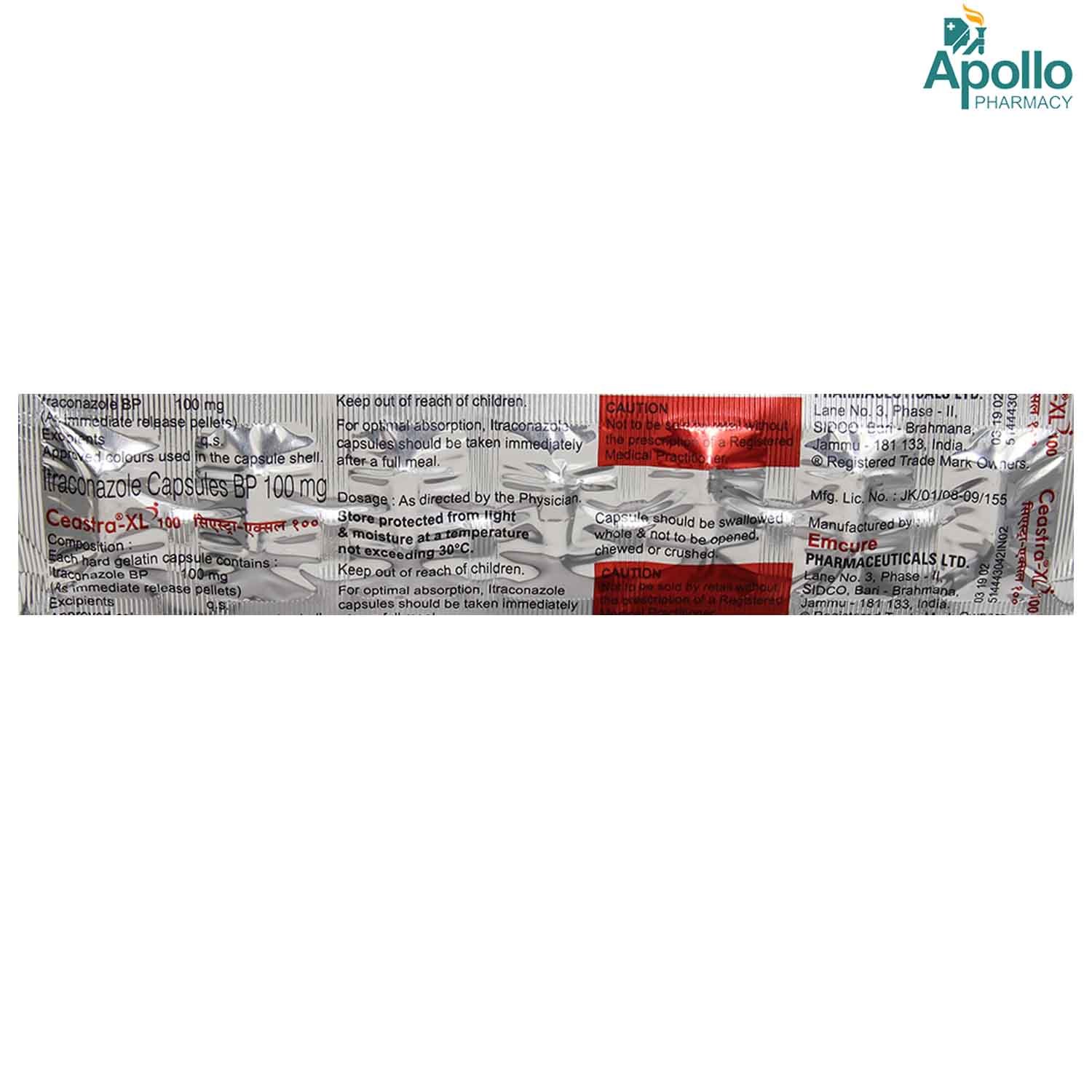 Ceastra-XL 100 Capsule 7's, Pack of 7 CAPSULES Ceastra-XL 100 Capsule 7's, Pack of 7 CAPSULES