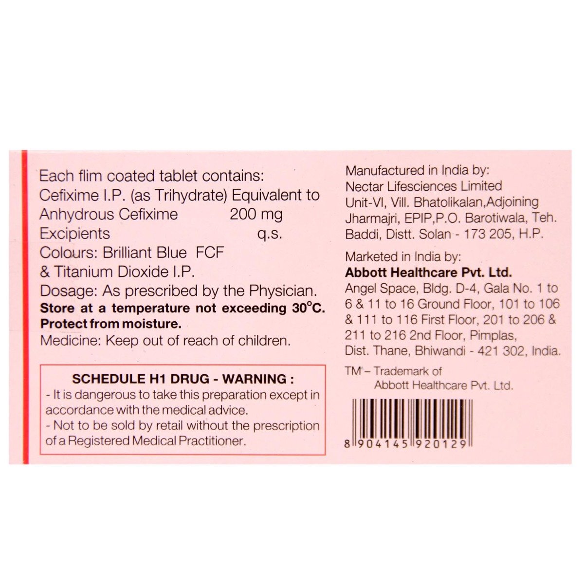 Cefi-200 Tablet 10's, Pack of 10 TABLETS Cefi-200 Tablet 10's, Pack of 10 TABLETS