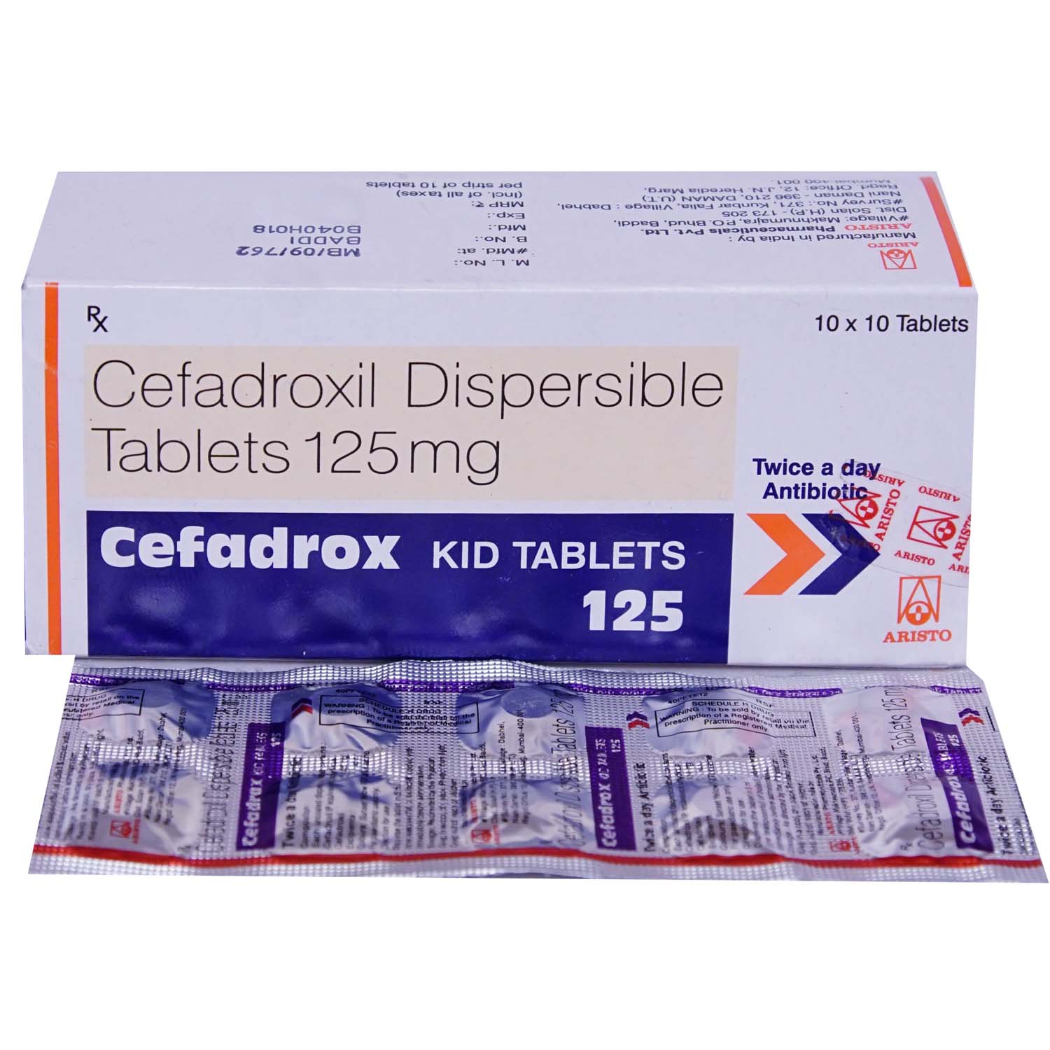 Cefadrox Kid 125 mg Tablet, Pack of 10 TabletS Cefadrox Kid 125 mg Tablet, Pack of 10 TabletS