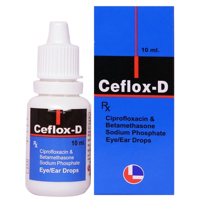 Ceflox D Eye/Ear Drops 10 ml, Pack of 1 Eye/Ear Drops