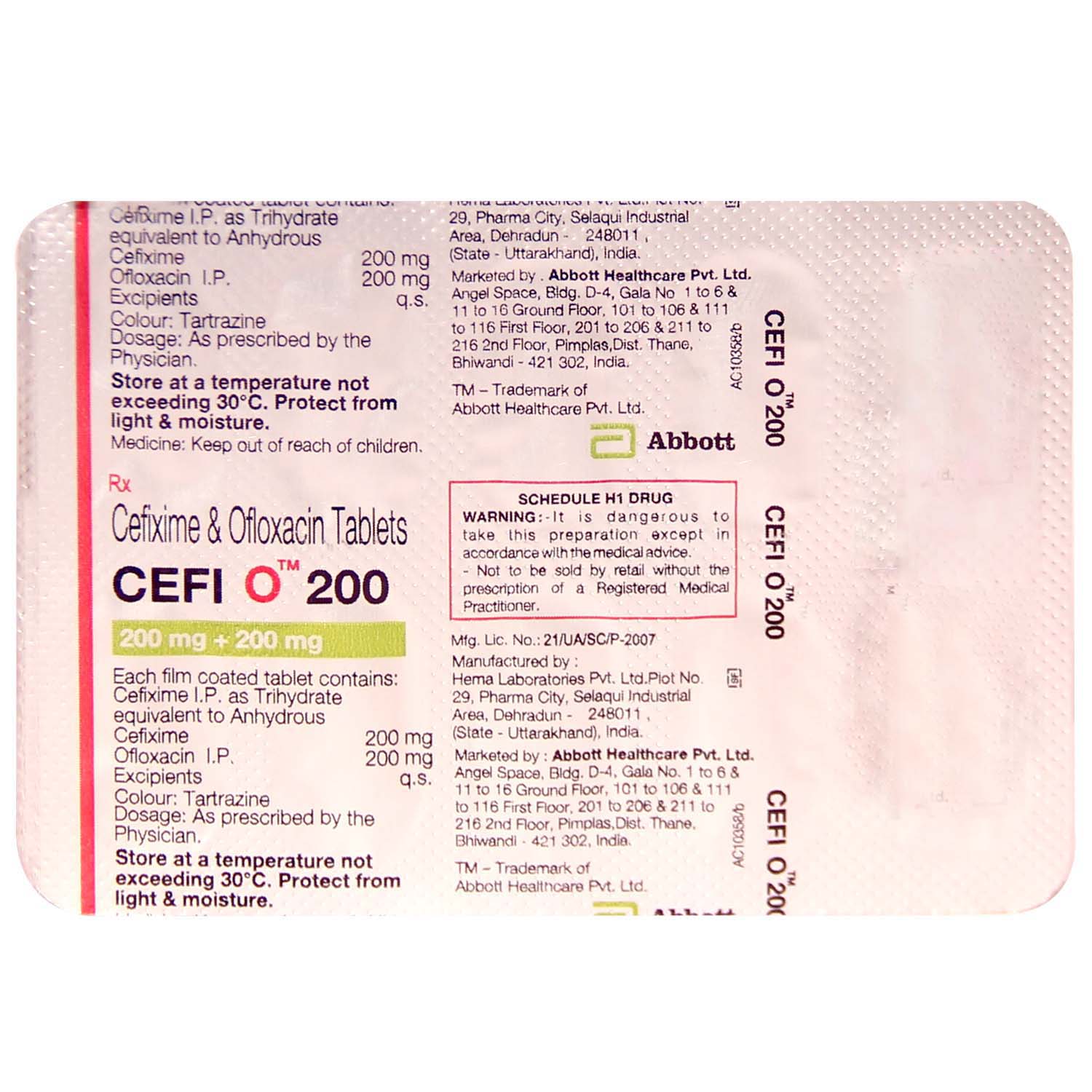 Cefi O 200 Tablet 10's, Pack of 10 TABLETS Cefi O 200 Tablet 10's, Pack of 10 TABLETS