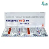 Cefadrox CV DT 250/62.5 Tablet 10's, Pack of 10 TABLETS