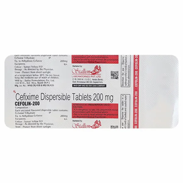Cefolin-200 Dispersible Tablet 10's, Pack of 10