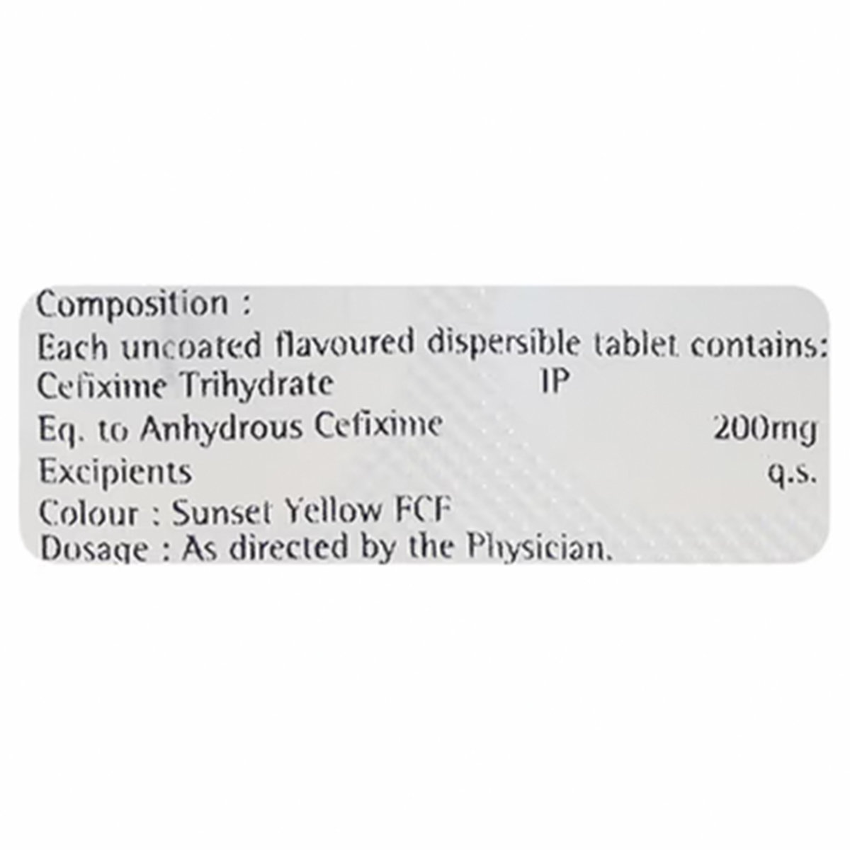Cefolin-200 Dispersible Tablet 10's, Pack of 10 Cefolin-200 Dispersible Tablet 10's, Pack of 10