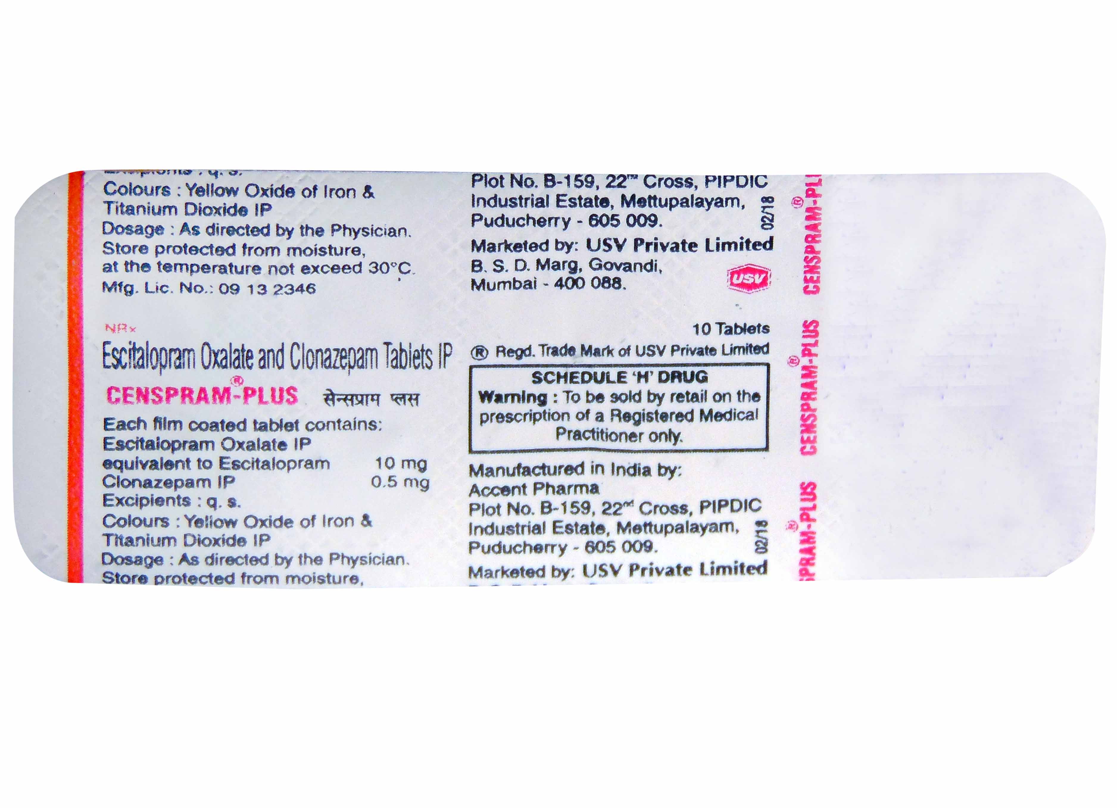 Censpram Plus Tablet 10's, Pack of 10 TABLETS Censpram Plus Tablet 10's, Pack of 10 TABLETS