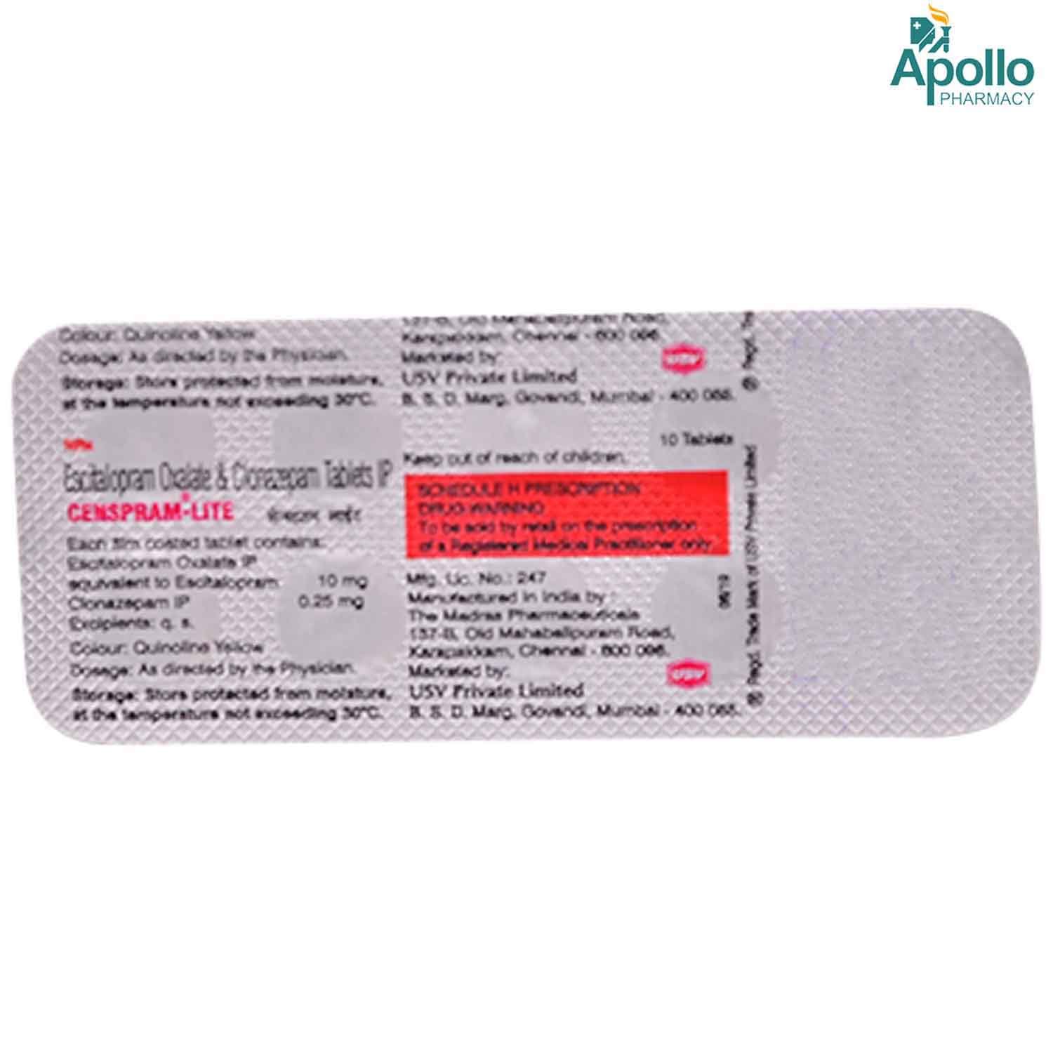 Censpram Lite Tablet 10's, Pack of 10 TABLETS Censpram Lite Tablet 10's, Pack of 10 TABLETS