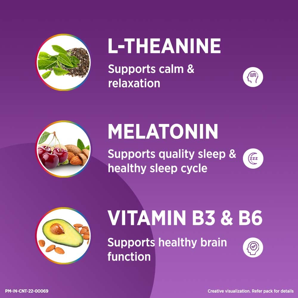 Centrum Sleep & Refresh Strawberry Flavour with L-Theanine & Melatonin, 30 Gummies, Pack of 1 Centrum Sleep & Refresh Strawberry Flavour with L-Theanine & Melatonin, 30 Gummies, Pack of 1