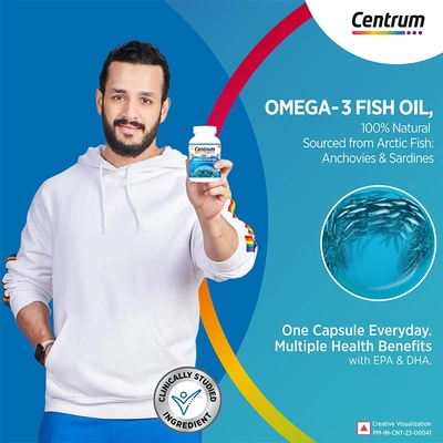 Centrum Omega-3 Fish Oil, 60 Capsules, Pack of 1