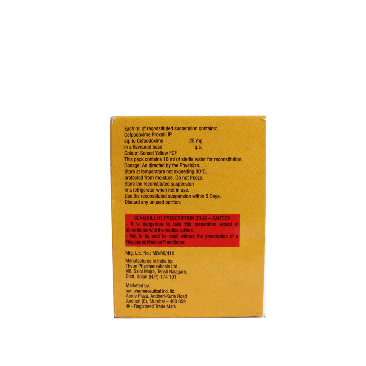 Cepodem Orange Flavour Suspension 10 ml, Pack of 1 Liquid Cepodem Orange Flavour Suspension 10 ml, Pack of 1 Liquid