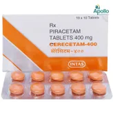 Cerecetam 400 mg Tablet 10's, Pack of 10 TabletS