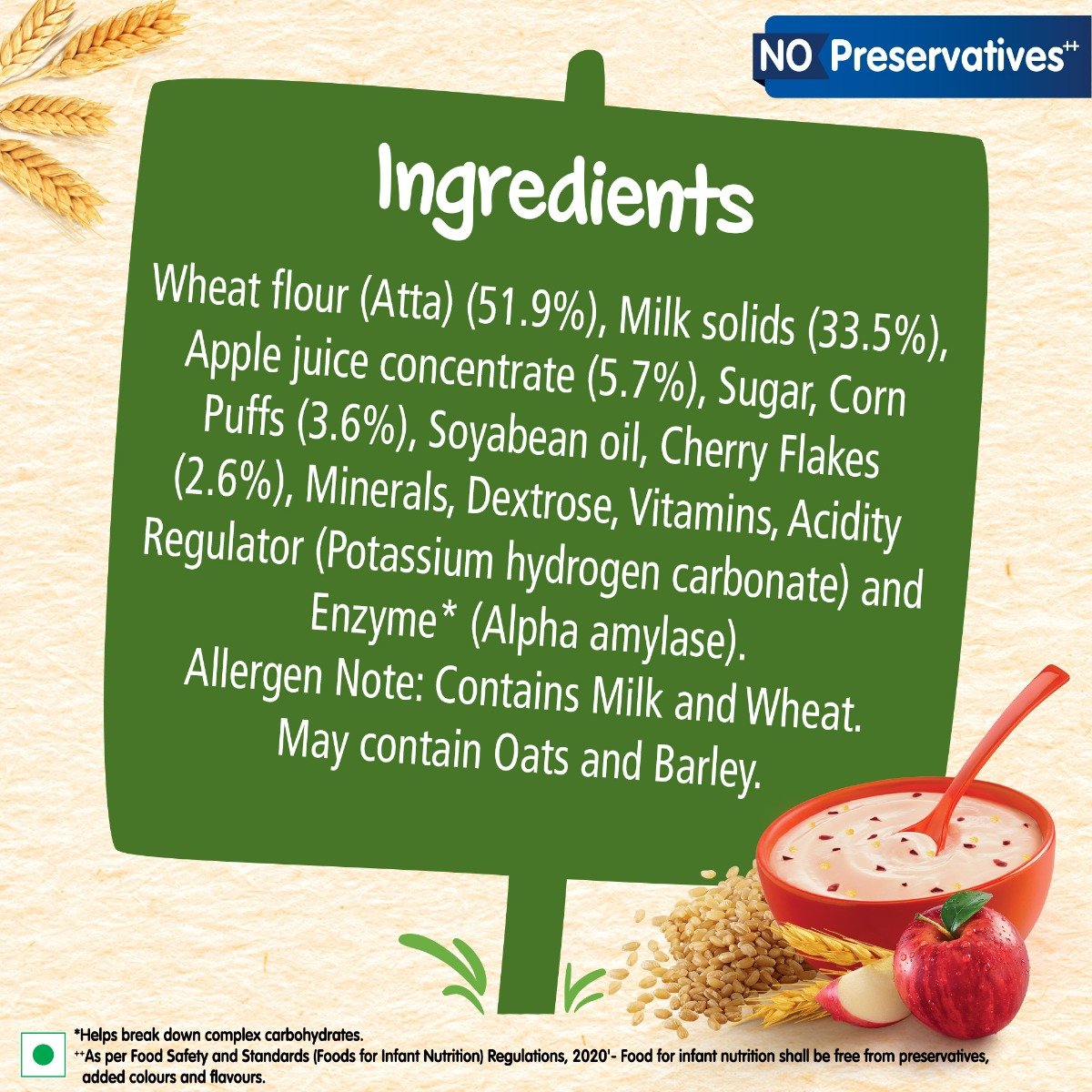 CERELAC Baby Food Cereal | Wheat Apple Cherry for 8 to 24 Months Baby | Source of Iron & Protein | Instant Baby Food Cereal | 350 gm, Pack of 1 CERELAC Baby Food Cereal | Wheat Apple Cherry for 8 to 24 Months Baby | Source of Iron & Protein | Instant Baby Food Cereal | 350 gm, Pack of 1