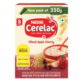 Nestle Cerelac Baby Cereal with Milk Wheat Apple Cherry (From 8 to 24 Months) Powder, 350 gm Refill Pack, Pack of 1