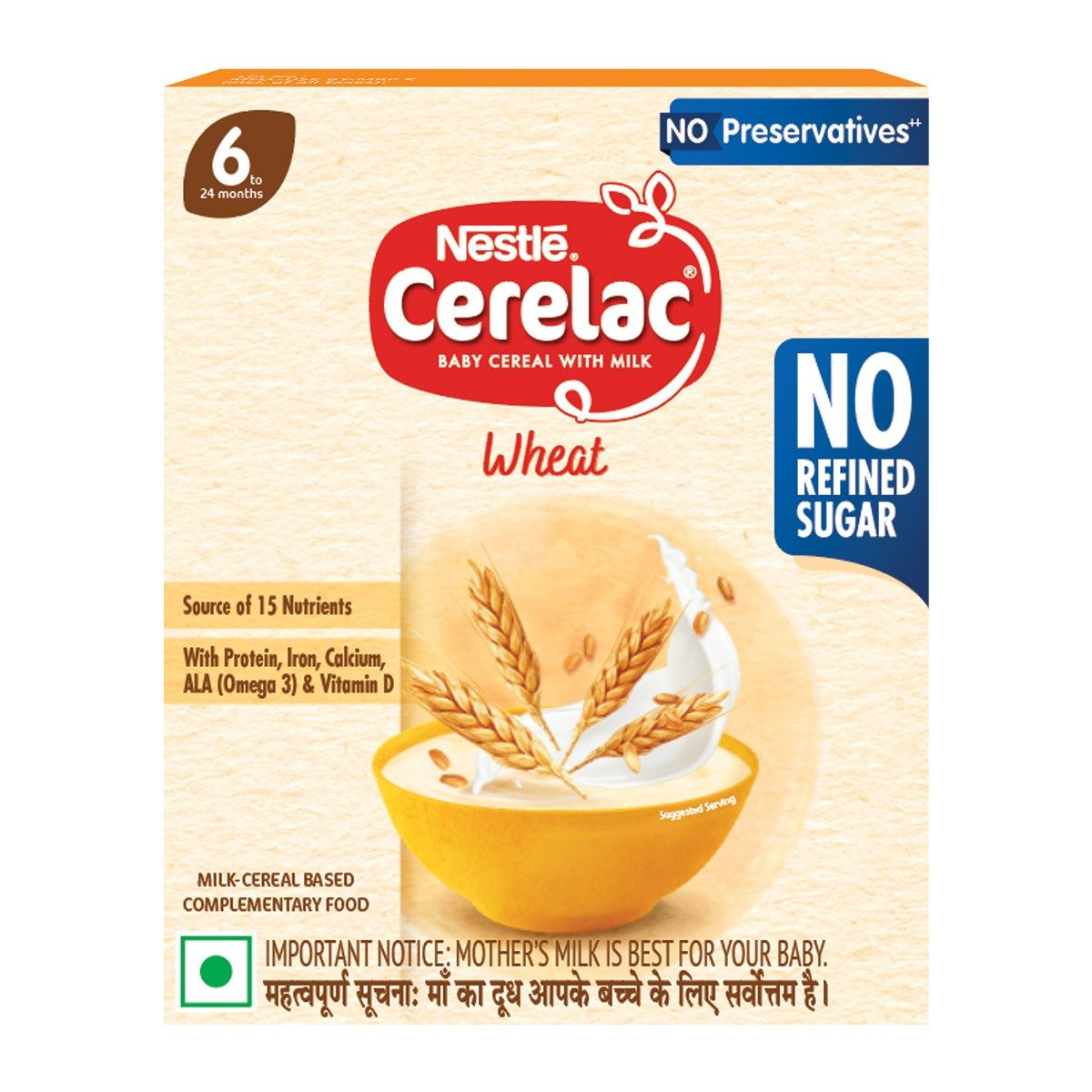CERELAC Wheat Baby Food Cereal 300 gm | No Refined Sugar & No Preservatives for 6 to 24 Months Baby, Pack of 1 CERELAC Wheat Baby Food Cereal 300 gm | No Refined Sugar & No Preservatives for 6 to 24 Months Baby, Pack of 1