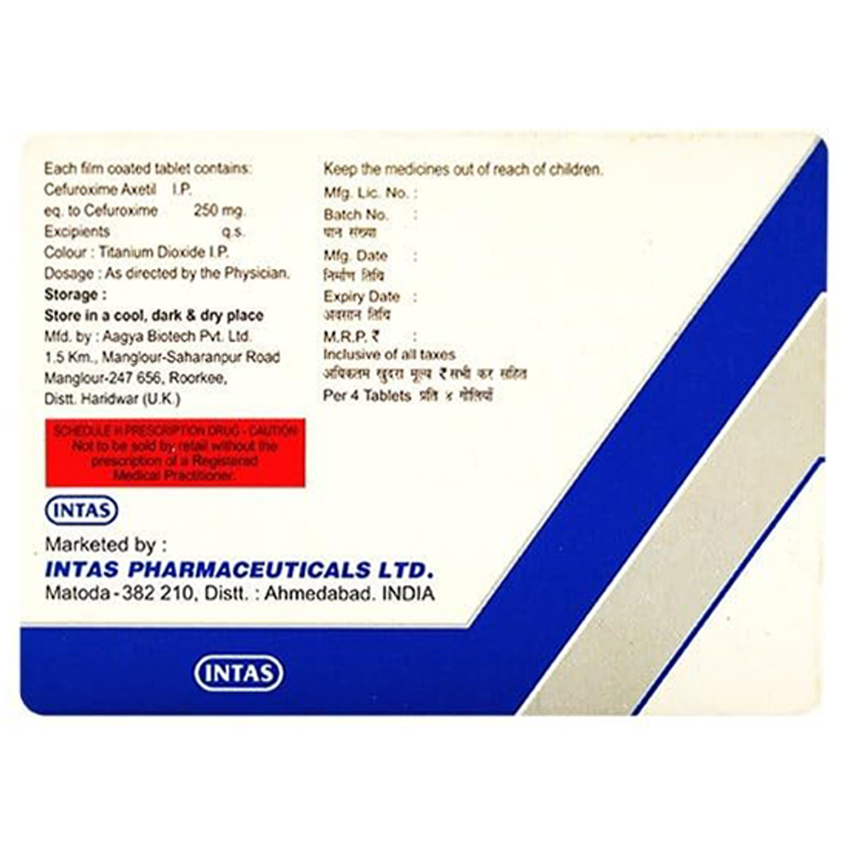 Ceroxitum 250 mg Tablet 4's, Pack of 4 TABLETS Ceroxitum 250 mg Tablet 4's, Pack of 4 TABLETS