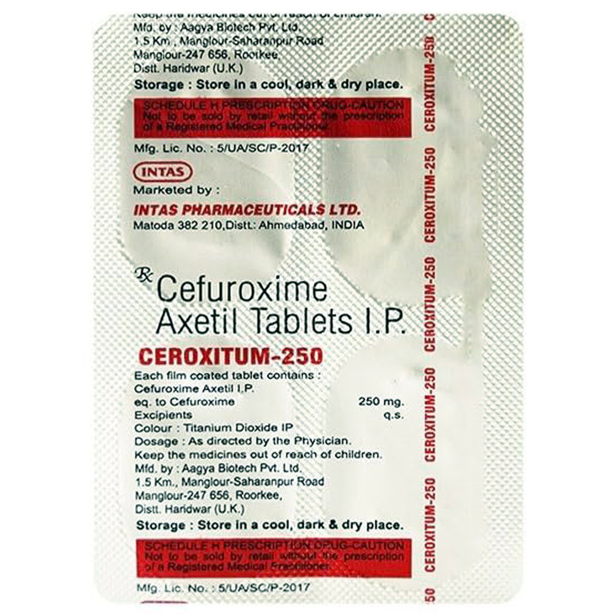 Ceroxitum 250 mg Tablet 4's, Pack of 4 TABLETS Ceroxitum 250 mg Tablet 4's, Pack of 4 TABLETS