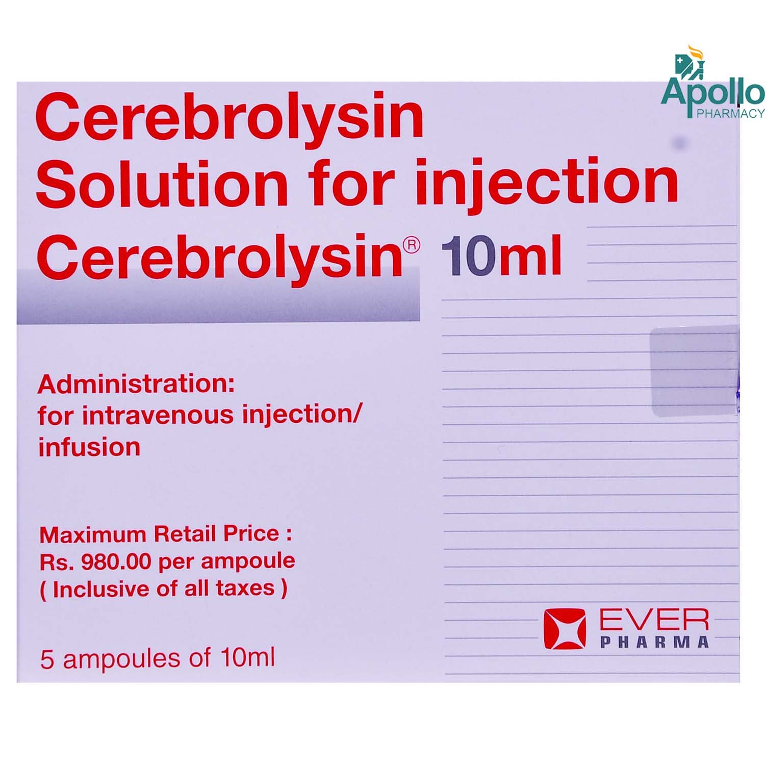 Cerebrolysin Injection 10 ml, Pack of 1 INJECTION Cerebrolysin Injection 10 ml, Pack of 1 INJECTION