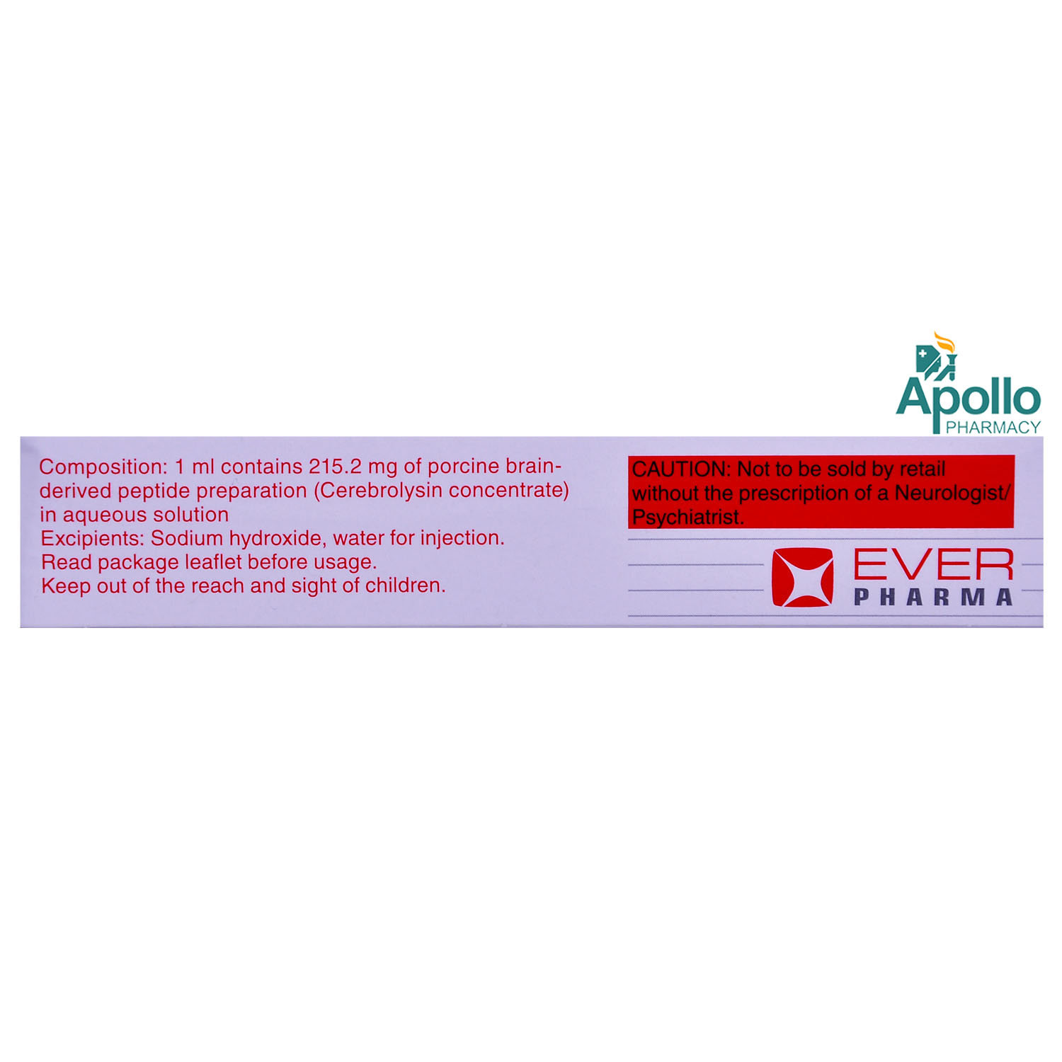 Cerebrolysin Injection 10 ml, Pack of 1 INJECTION Cerebrolysin Injection 10 ml, Pack of 1 INJECTION