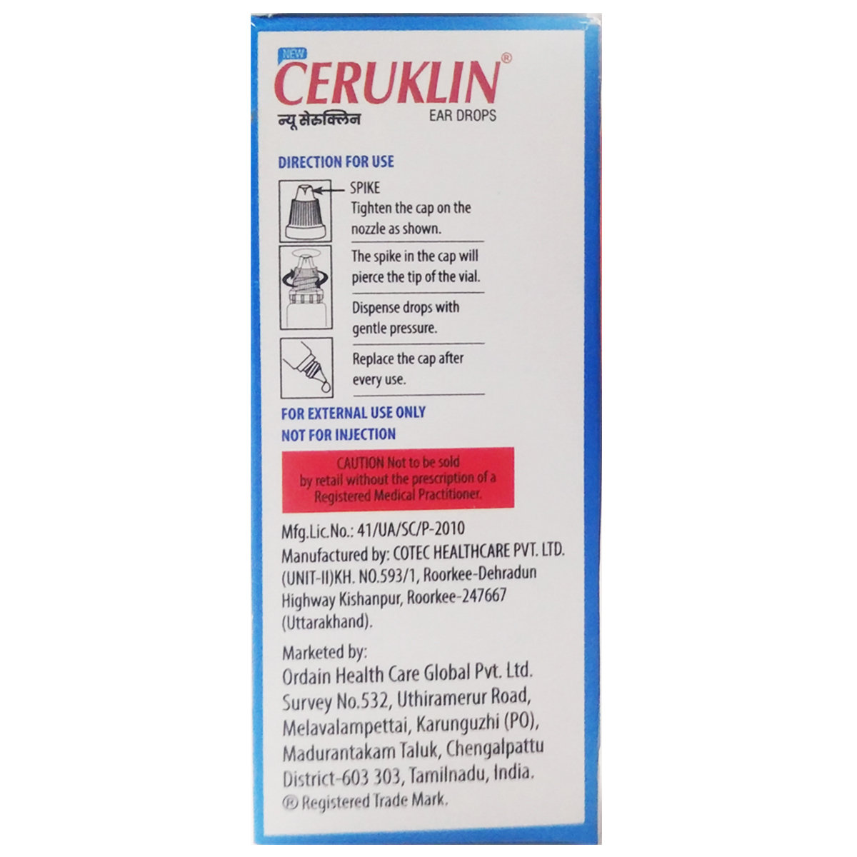 Ceruklin New Ear Drops 10 ml, Pack of 1 Ceruklin New Ear Drops 10 ml, Pack of 1