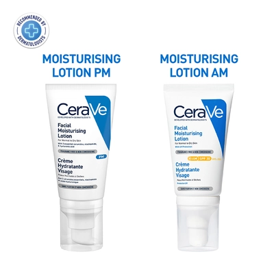 CeraVe PM Facial Moisturising Lotion 52 ml | Ceramides, Niacinamide, Hyaluronic Acid | Provides Moisturization &amp; Hydration | For Normal to Dry Skin, Pack of 1