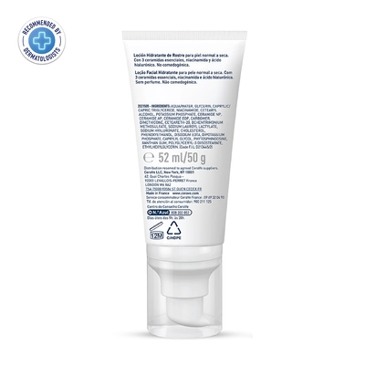 CeraVe PM Facial Moisturising Lotion 52 ml | Ceramides, Niacinamide, Hyaluronic Acid | Provides Moisturization &amp; Hydration | For Normal to Dry Skin, Pack of 1