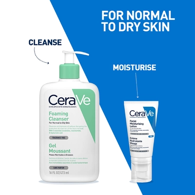 CeraVe PM Facial Moisturising Lotion 52 ml | Ceramides, Niacinamide, Hyaluronic Acid | Provides Moisturization &amp; Hydration | For Normal to Dry Skin, Pack of 1