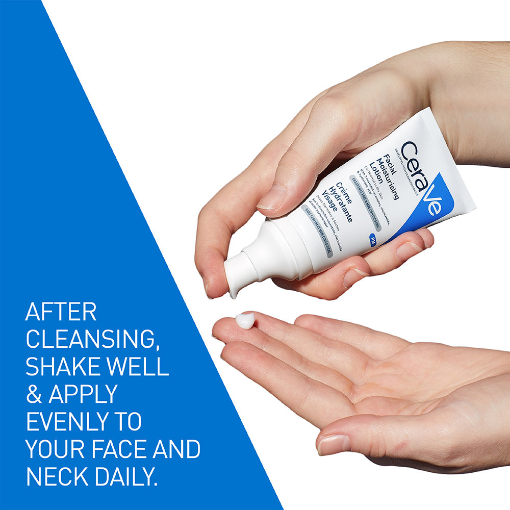 CeraVe PM Facial Moisturising Lotion 52 ml | Ceramides, Niacinamide, Hyaluronic Acid | Provides Moisturization & Hydration | For Normal to Dry Skin, Pack of 1 CeraVe PM Facial Moisturising Lotion 52 ml | Ceramides, Niacinamide, Hyaluronic Acid | Provides Moisturization & Hydration | For Normal to Dry Skin, Pack of 1