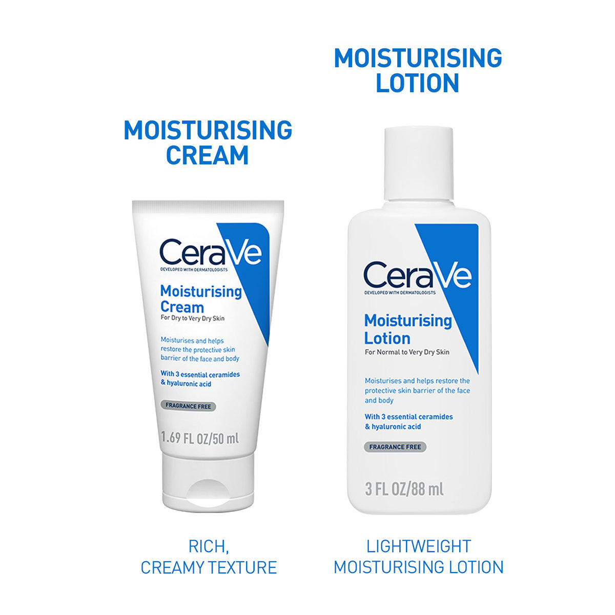 CeraVe Moisturising Cream 50 ml | Ceramides & Hyaluronic Acid | Provides Long Lasting Hydration | Non Greasy | For Dry to Very Dry Skin, Pack of 1 CeraVe Moisturising Cream 50 ml | Ceramides & Hyaluronic Acid | Provides Long Lasting Hydration | Non Greasy | For Dry to Very Dry Skin, Pack of 1