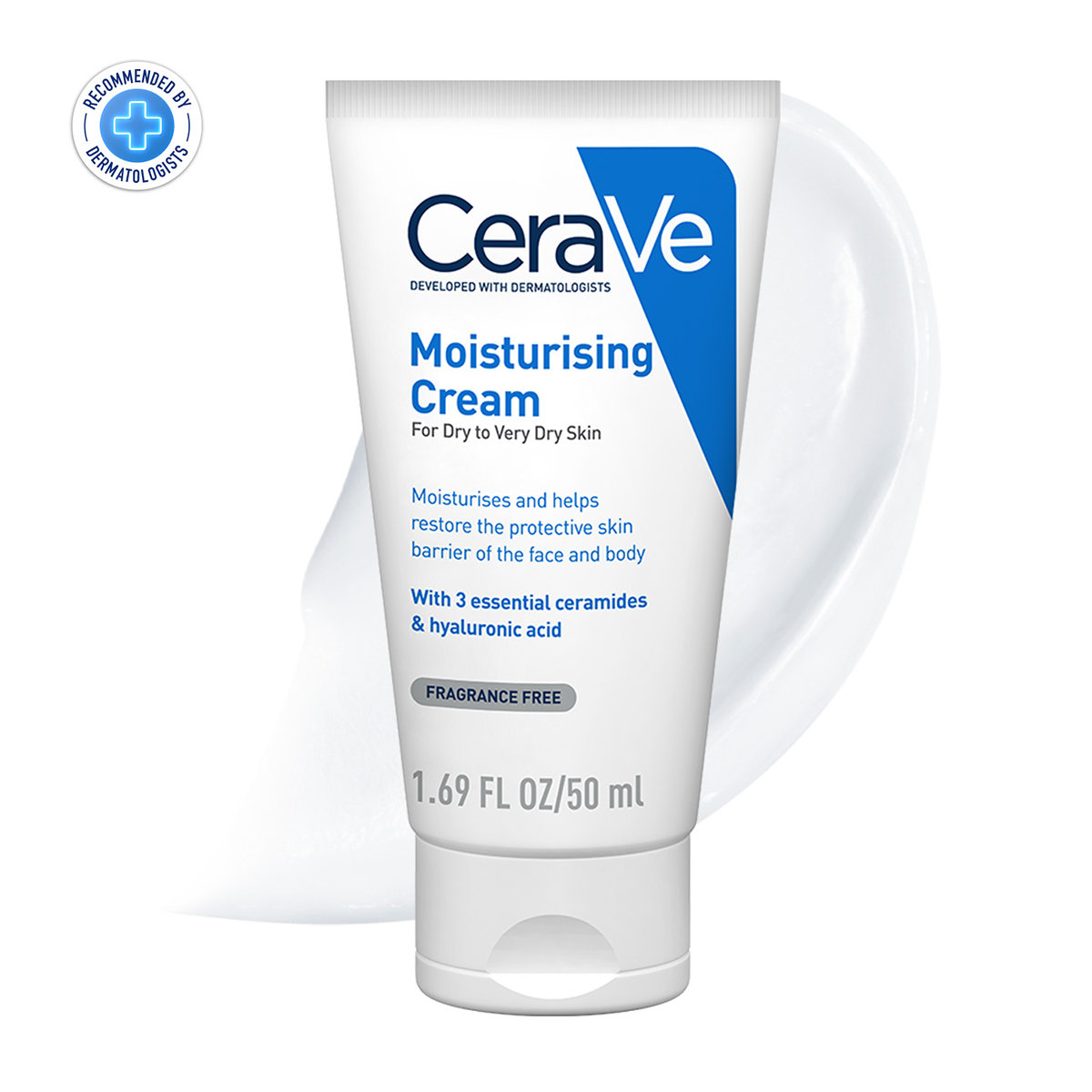 CeraVe Moisturising Cream 50 ml | Ceramides & Hyaluronic Acid | Provides Long Lasting Hydration | Non Greasy | For Dry to Very Dry Skin, Pack of 1 CeraVe Moisturising Cream 50 ml | Ceramides & Hyaluronic Acid | Provides Long Lasting Hydration | Non Greasy | For Dry to Very Dry Skin, Pack of 1