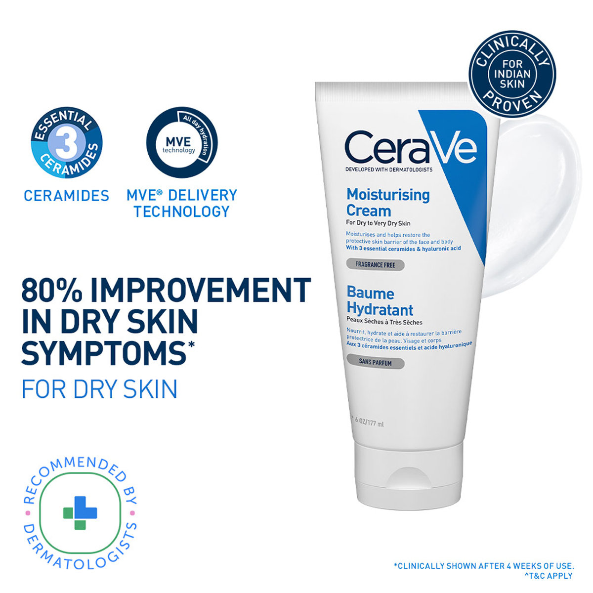 CeraVe Moisturising Cream 177 ml | Ceramides & Hyaluronic Acid | Provides Long Lasting Hydration | Non Greasy | For Dry to Very Dry Skin CeraVe Moisturising Cream 177 ml | Ceramides & Hyaluronic Acid | Provides Long Lasting Hydration | Non Greasy | For Dry to Very Dry Skin