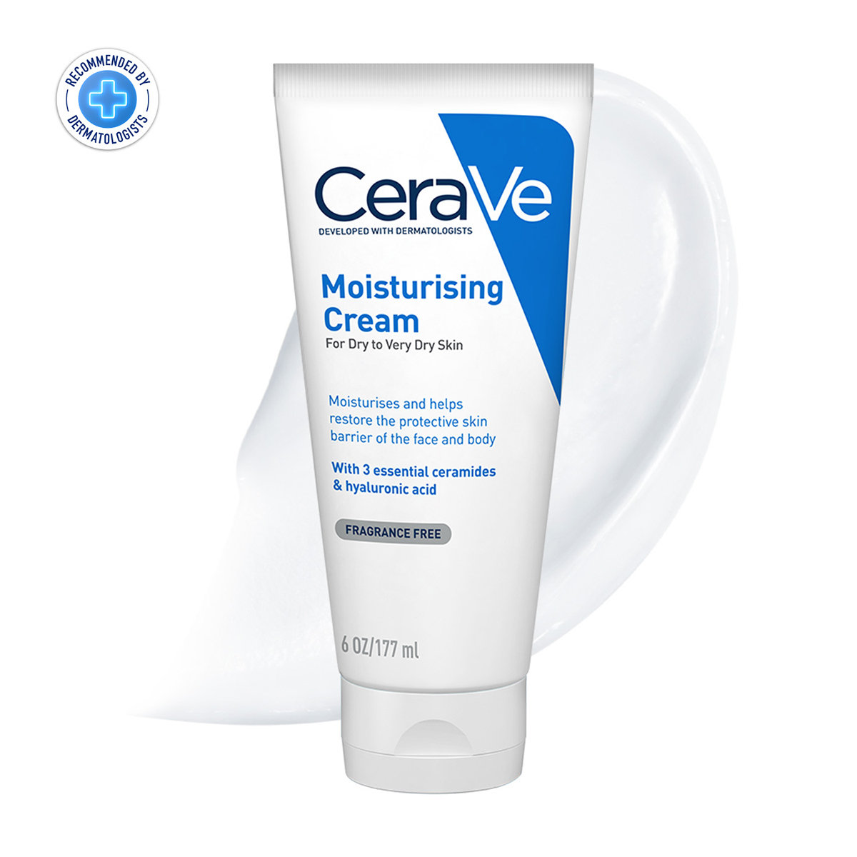 CeraVe Moisturising Cream 177 ml | Ceramides & Hyaluronic Acid | Provides Long Lasting Hydration | Non Greasy | For Dry to Very Dry Skin, Pack of 1 CeraVe Moisturising Cream 177 ml | Ceramides & Hyaluronic Acid | Provides Long Lasting Hydration | Non Greasy | For Dry to Very Dry Skin, Pack of 1