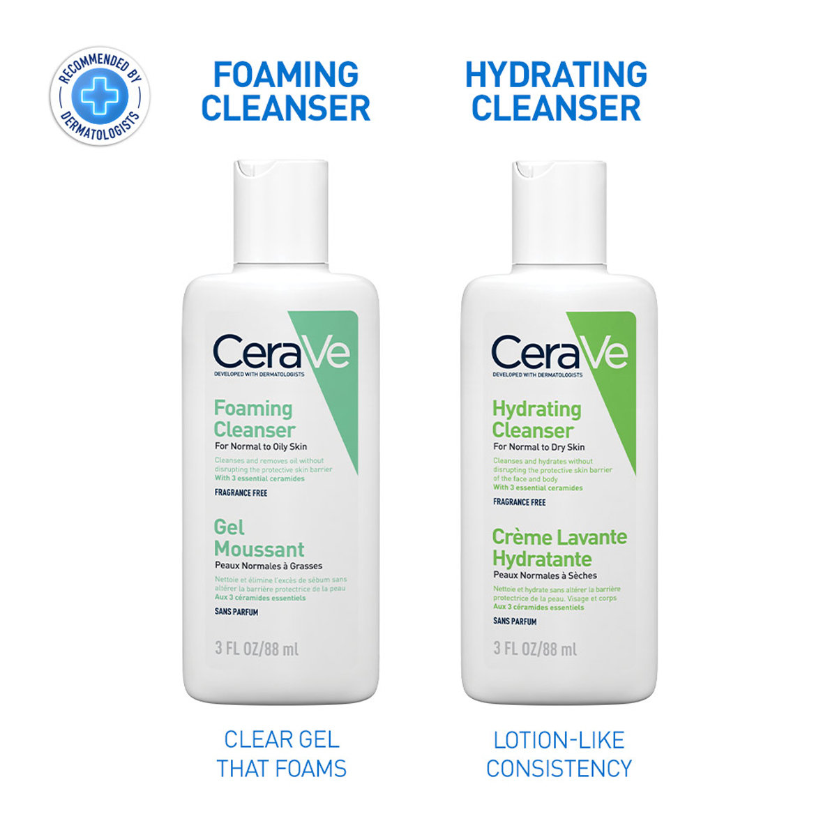CeraVe Foaming Cleanser 88 ml | Ceramides, Niacinamides, Hyaluronic Acid | Gently Cleanses | Controls Oil | For Normal to Oily Skin, Pack of 1 CeraVe Foaming Cleanser 88 ml | Ceramides, Niacinamides, Hyaluronic Acid | Gently Cleanses | Controls Oil | For Normal to Oily Skin, Pack of 1