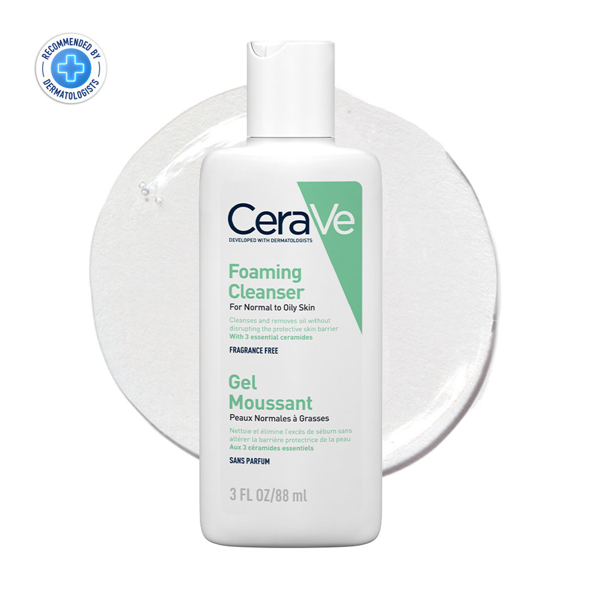 CeraVe Foaming Cleanser 88 ml | Ceramides, Niacinamides, Hyaluronic Acid | Gently Cleanses | Controls Oil | For Normal to Oily Skin, Pack of 1 CeraVe Foaming Cleanser 88 ml | Ceramides, Niacinamides, Hyaluronic Acid | Gently Cleanses | Controls Oil | For Normal to Oily Skin, Pack of 1