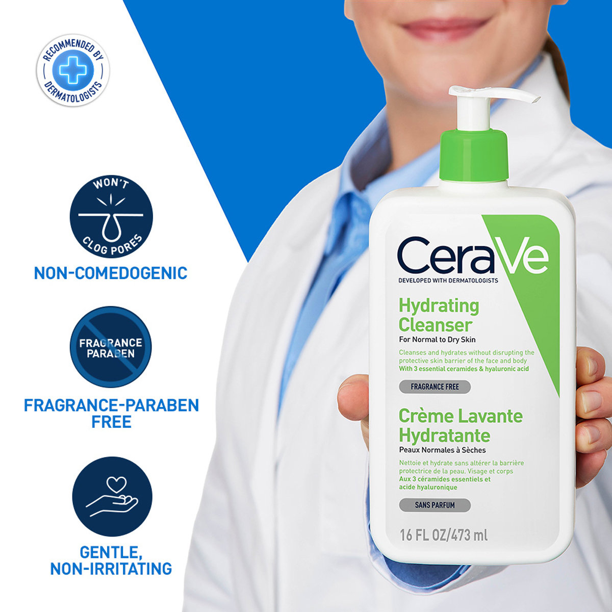 CeraVe Hydrating Cleanser 473 ml | Ceramides & Hyaluronic Acid | Gently Cleanses | All Day Hydration | For Normal to Dry Skin, Pack of 1 CeraVe Hydrating Cleanser 473 ml | Ceramides & Hyaluronic Acid | Gently Cleanses | All Day Hydration | For Normal to Dry Skin, Pack of 1
