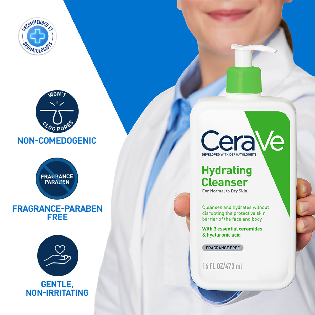 CeraVe Hydrating Cleanser 473 ml | Ceramides & Hyaluronic Acid | Gently Cleanses | All Day Hydration | For Normal to Dry Skin, Pack of 1 CeraVe Hydrating Cleanser 473 ml | Ceramides & Hyaluronic Acid | Gently Cleanses | All Day Hydration | For Normal to Dry Skin, Pack of 1