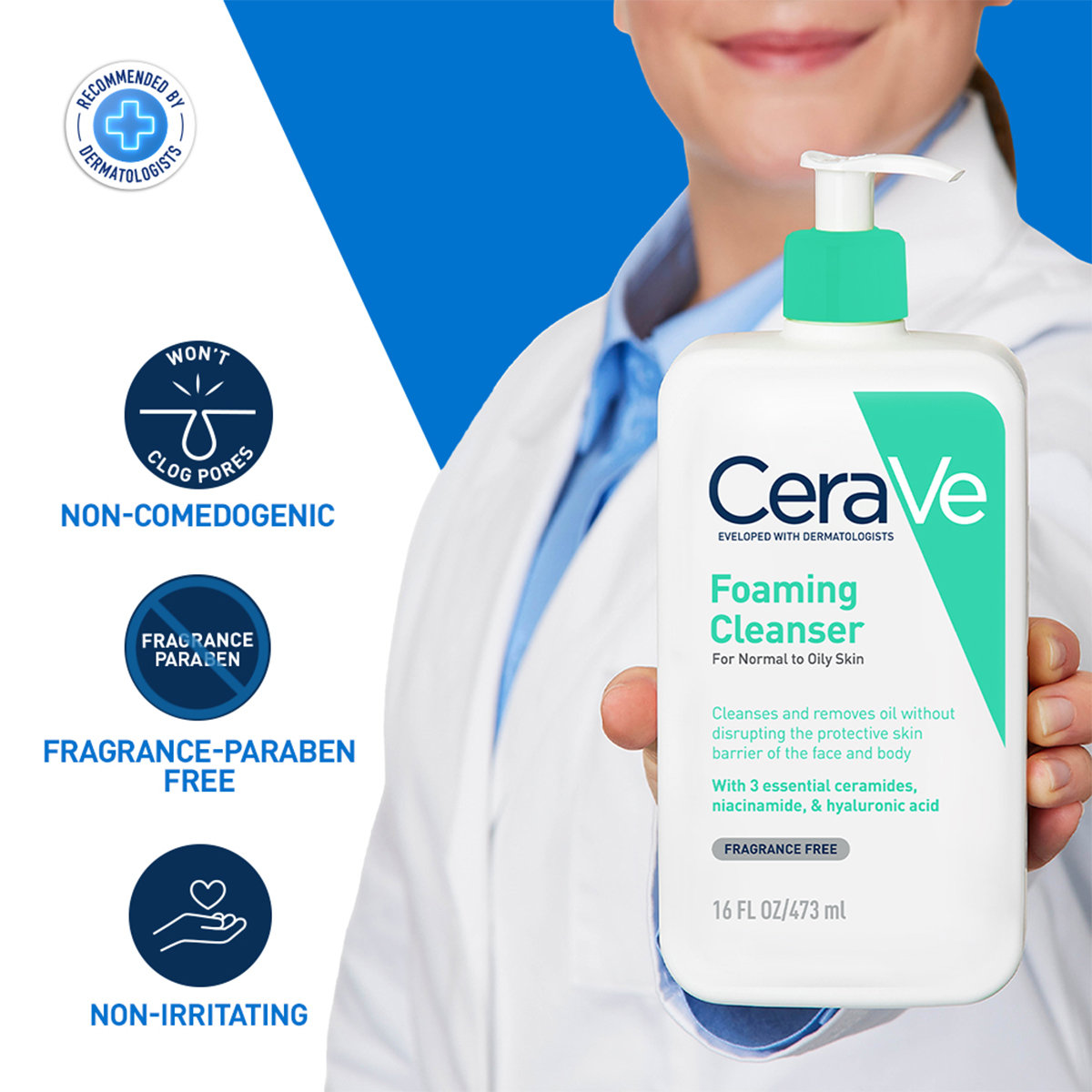 CeraVe Foaming Cleanser 88 ml | Ceramides, Niacinamides, Hyaluronic Acid | Gently Cleanses | Controls Oil | For Normal to Oily Skin, Pack of 1 CeraVe Foaming Cleanser 88 ml | Ceramides, Niacinamides, Hyaluronic Acid | Gently Cleanses | Controls Oil | For Normal to Oily Skin, Pack of 1