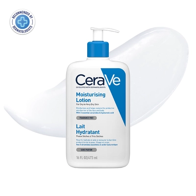 CeraVe Moisturising Lotion 473 ml | Ceramides &amp; Hyaluronic Acid | Provides Long Lasting Hydration | Non Greasy | For Dry to Very Dry Skin, Pack of 1