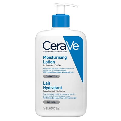 CeraVe Moisturising Lotion 473 ml | Ceramides &amp; Hyaluronic Acid | Provides Long Lasting Hydration | Non Greasy | For Dry to Very Dry Skin, Pack of 1