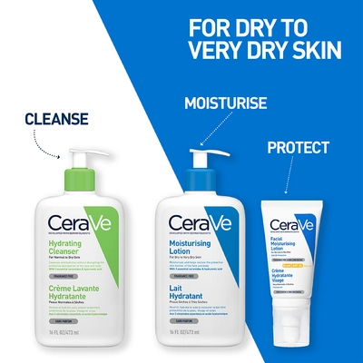 CeraVe Moisturising Lotion 473 ml | Ceramides &amp; Hyaluronic Acid | Provides Long Lasting Hydration | Non Greasy | For Dry to Very Dry Skin, Pack of 1