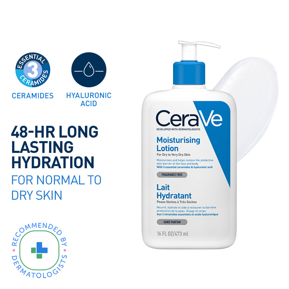 CeraVe Moisturising Lotion 473 ml | Ceramides & Hyaluronic Acid | Provides Long Lasting Hydration | Non Greasy | For Dry to Very Dry Skin CeraVe Moisturising Lotion 473 ml | Ceramides & Hyaluronic Acid | Provides Long Lasting Hydration | Non Greasy | For Dry to Very Dry Skin