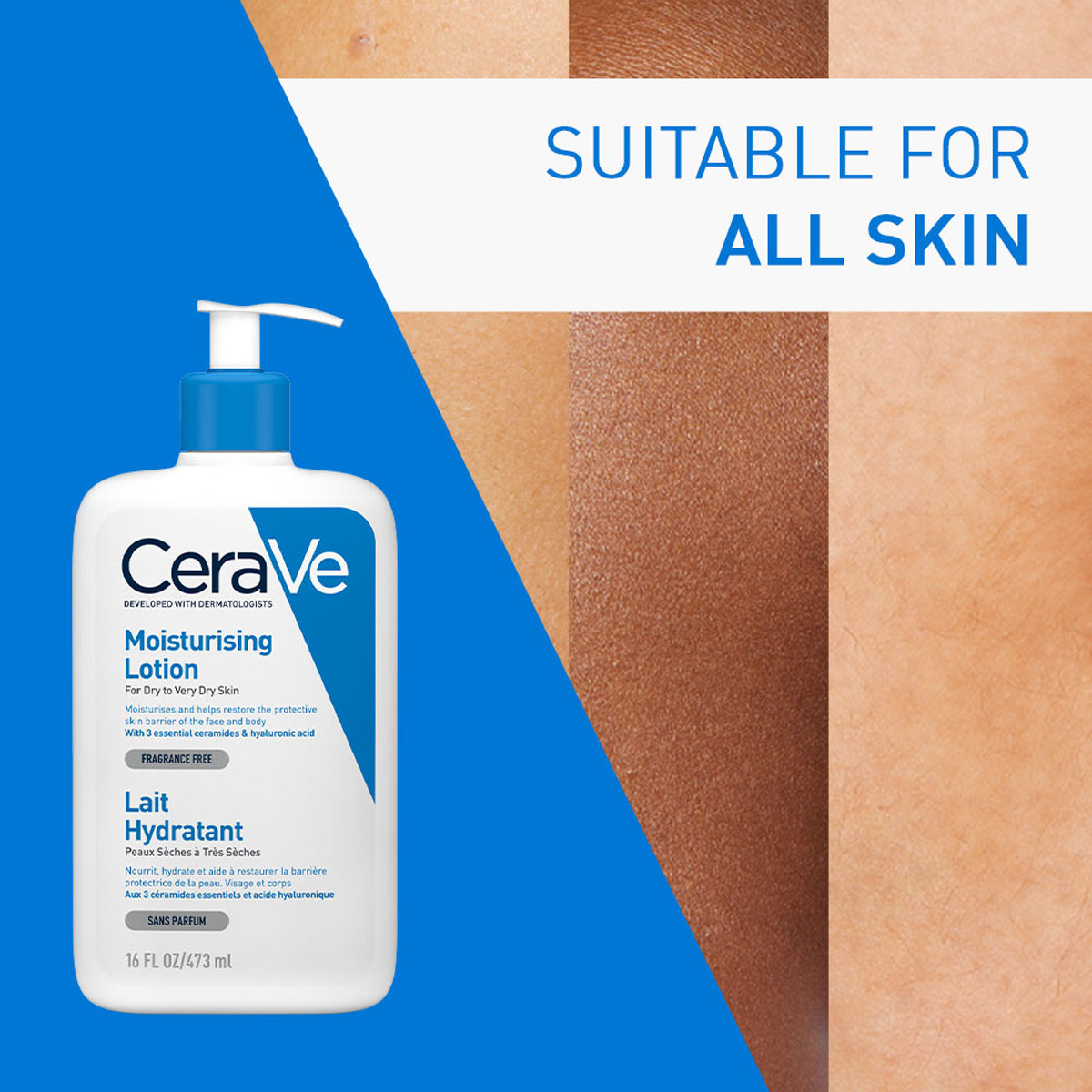 CeraVe Moisturising Lotion 473 ml | Ceramides & Hyaluronic Acid | Provides Long Lasting Hydration | Non Greasy | For Dry to Very Dry Skin, Pack of 1 CeraVe Moisturising Lotion 473 ml | Ceramides & Hyaluronic Acid | Provides Long Lasting Hydration | Non Greasy | For Dry to Very Dry Skin, Pack of 1