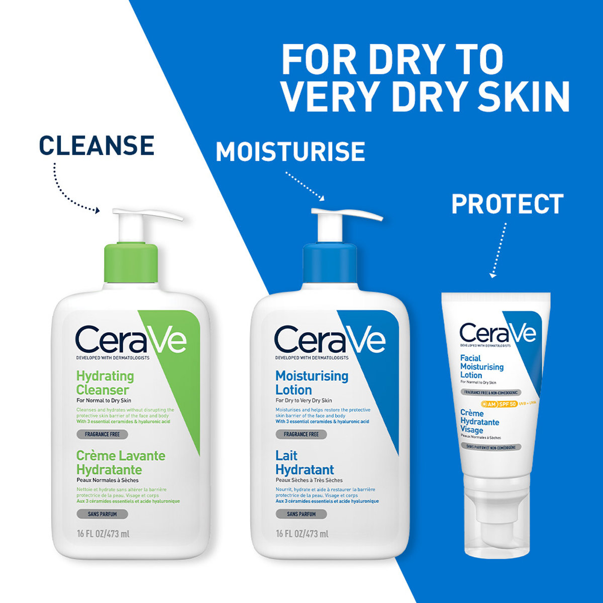 CeraVe Moisturising Lotion 473 ml | Ceramides & Hyaluronic Acid | Provides Long Lasting Hydration | Non Greasy | For Dry to Very Dry Skin, Pack of 1 CeraVe Moisturising Lotion 473 ml | Ceramides & Hyaluronic Acid | Provides Long Lasting Hydration | Non Greasy | For Dry to Very Dry Skin, Pack of 1