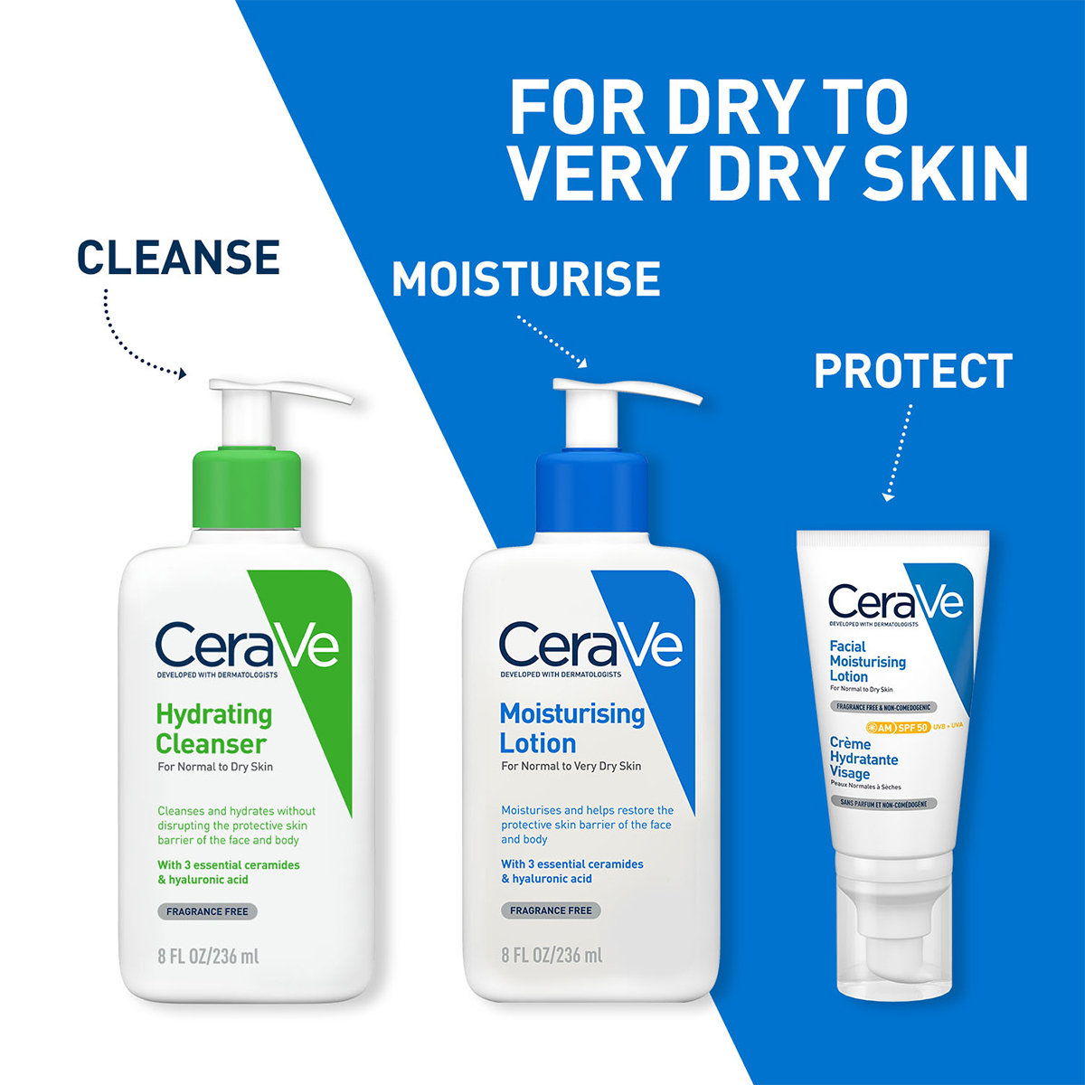 CeraVe Moisturising Lotion 473 ml | Ceramides & Hyaluronic Acid | Provides Long Lasting Hydration | Non Greasy | For Dry to Very Dry Skin, Pack of 1 CeraVe Moisturising Lotion 473 ml | Ceramides & Hyaluronic Acid | Provides Long Lasting Hydration | Non Greasy | For Dry to Very Dry Skin, Pack of 1