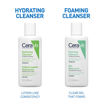 CeraVe Hydrating Cleanser 88 ml | Ceramides &amp; Hyaluronic Acid | Gently Cleanses | All Day Hydration | For Normal to Dry Skin, Pack of 1