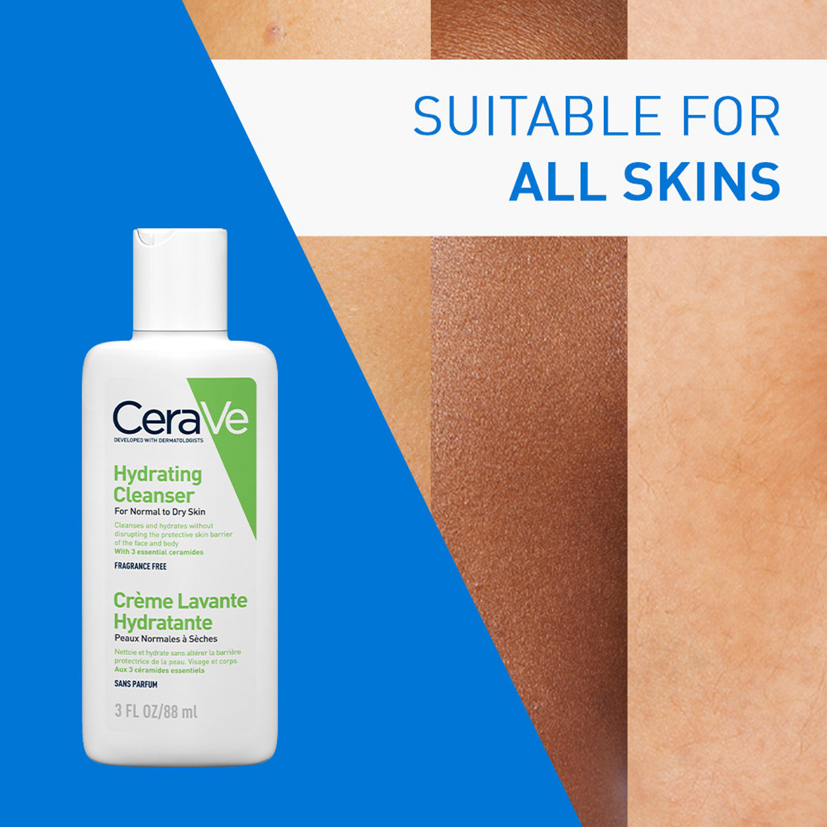 CeraVe Hydrating Cleanser 88 ml | Ceramides & Hyaluronic Acid | Gently Cleanses | All Day Hydration | For Normal to Dry Skin, Pack of 1 CeraVe Hydrating Cleanser 88 ml | Ceramides & Hyaluronic Acid | Gently Cleanses | All Day Hydration | For Normal to Dry Skin, Pack of 1