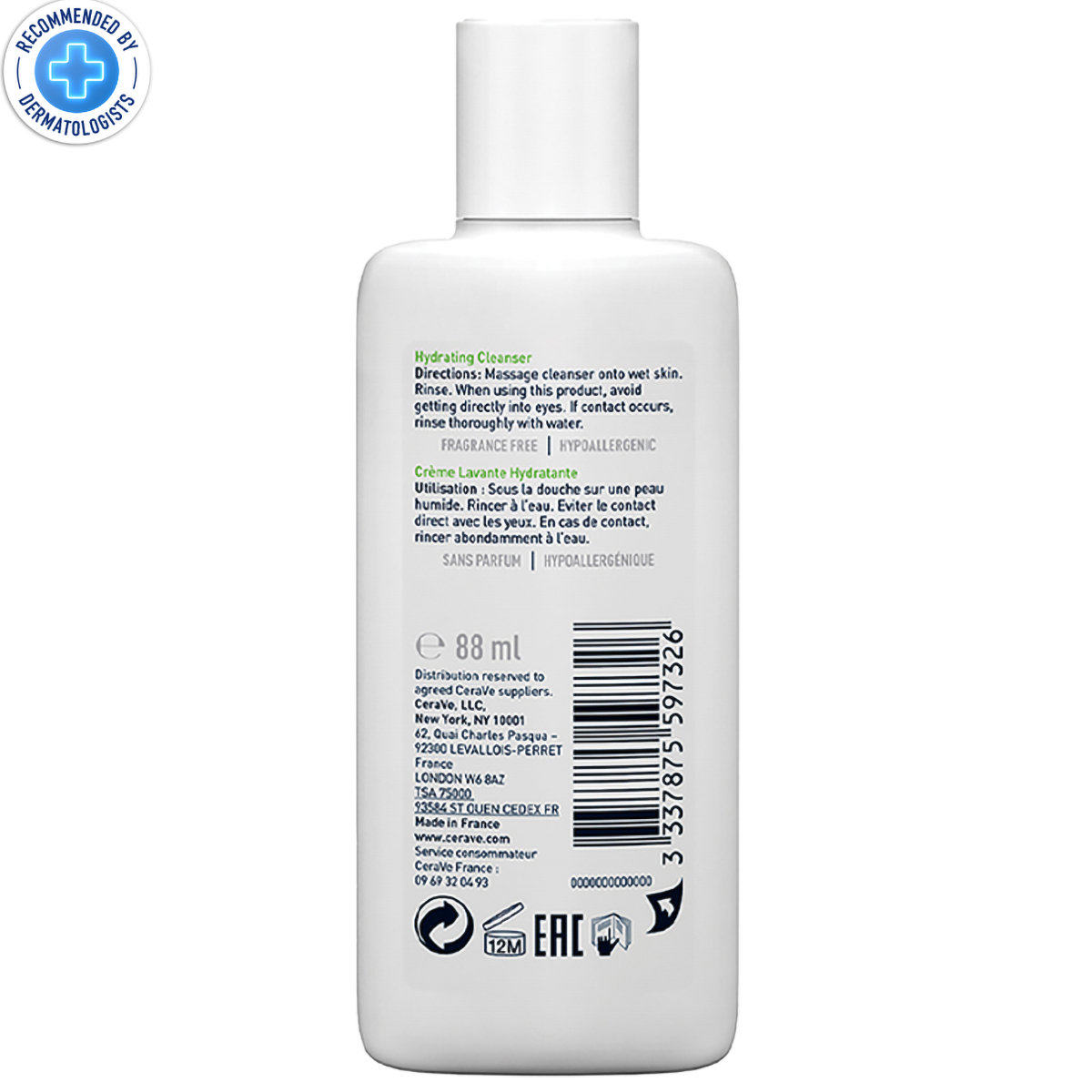 CeraVe Hydrating Cleanser 88 ml | Ceramides & Hyaluronic Acid | Gently Cleanses | All Day Hydration | For Normal to Dry Skin, Pack of 1 CeraVe Hydrating Cleanser 88 ml | Ceramides & Hyaluronic Acid | Gently Cleanses | All Day Hydration | For Normal to Dry Skin, Pack of 1